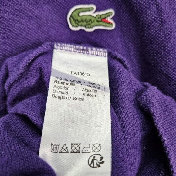 Lacoste Polo Mens US Size XXXXL 4XL Purple FR Sz 9 Classic Fit Short Sleeve Golf - Picture 8 of 10
